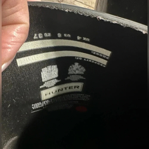 Hunter Original Gloss Tall Rain Boots Women’s Size 6 Black Galoshes - Picture 2 of 10